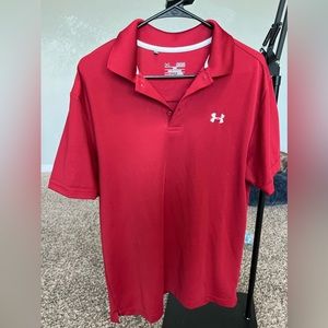 Men’s medium under armour polo. Brick red.